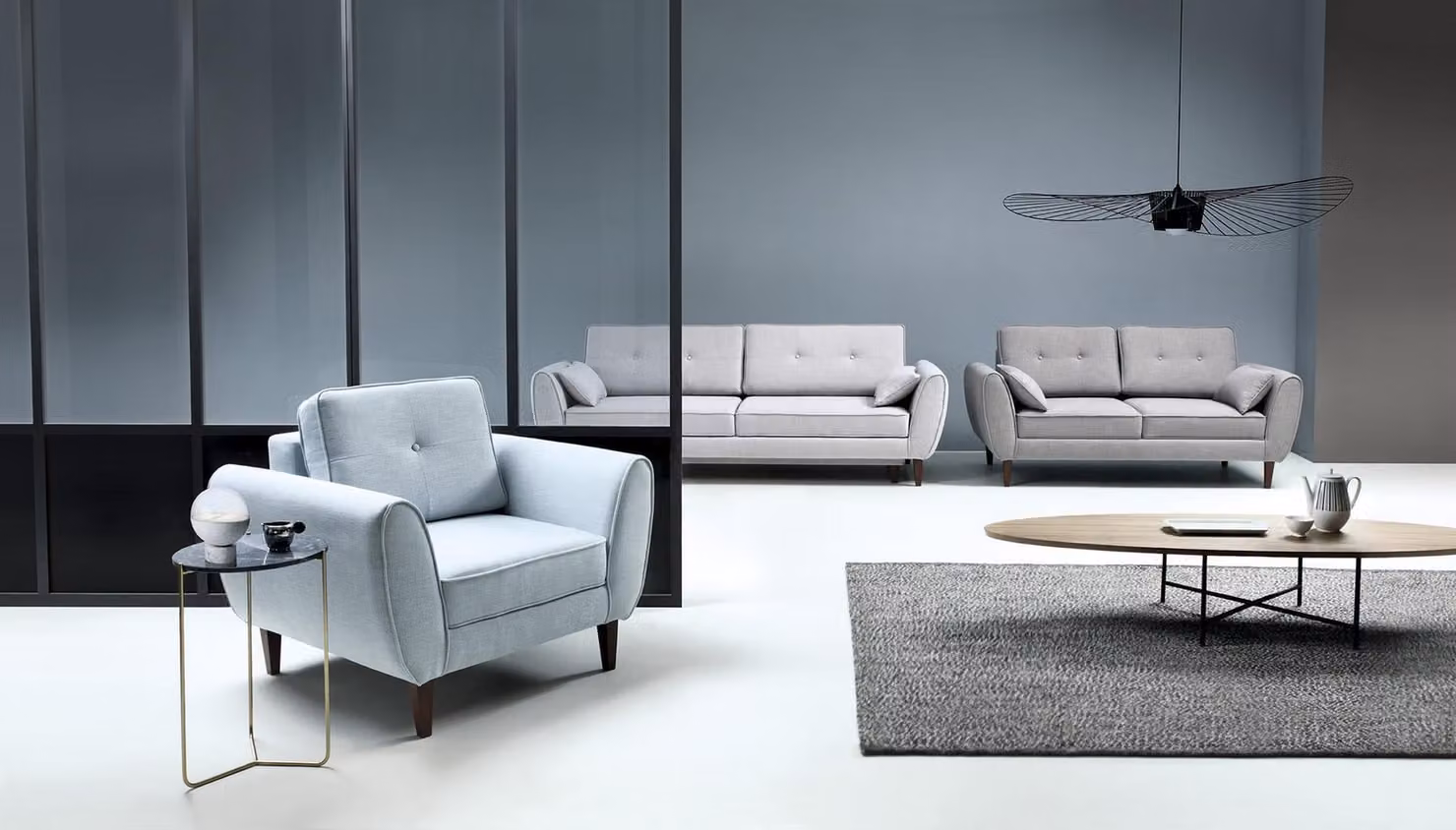 Sofas moderne Luxus Garnitur 3+2+1 Sitz Textil komplette Garnituren Möbel