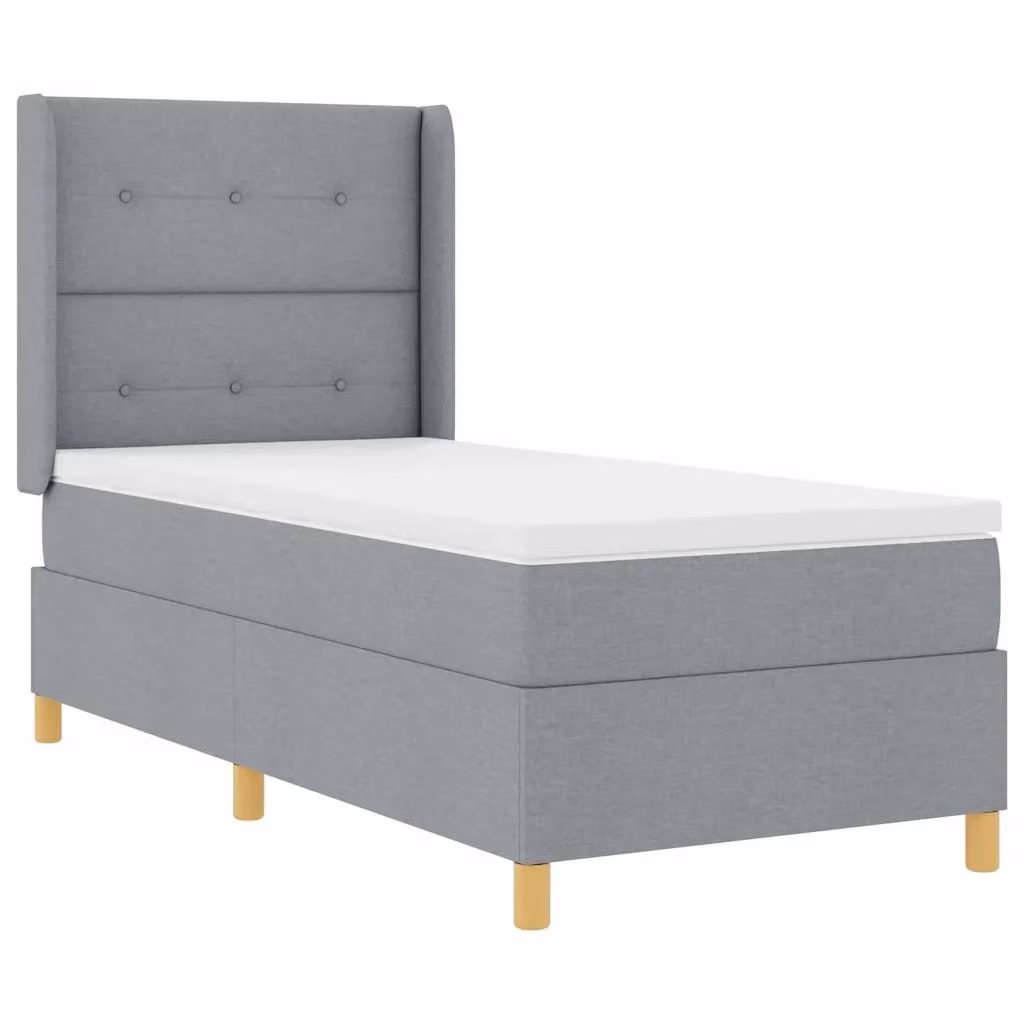 Letto a molle moderno vidaXL in tessuto grigio con strisce LED e porta USB L/P: 80 x 200 cm – 2