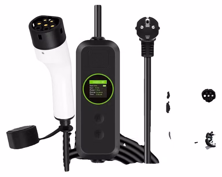 Caricabatterie portatile per veicoli elettrici, lunghezza 5 m, potenza 3,5 kW, corrente 8/10/13/16 A, impermeabile IP65,