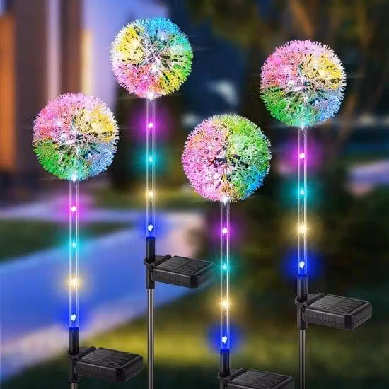 Illuminazione solare da giardino - Luci solari a forma di fiore di cavallina per esterni - Con LED colorati - Illuminazione solare a forma di fiore impermeabile IP65 - Adatta per prati, balconi e decorazioni da giardino; un regalo perfetto per le donne -