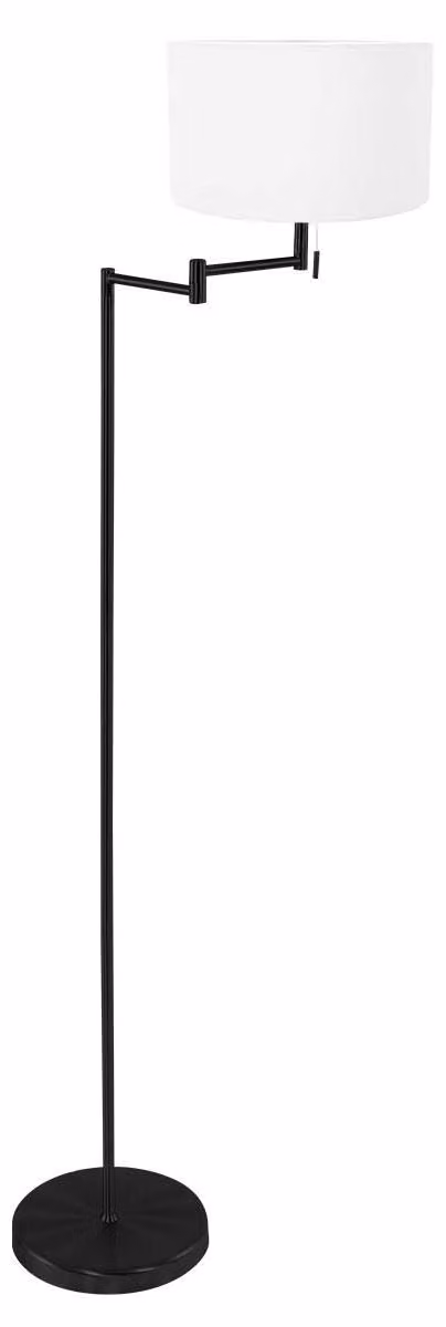 Lampada da terra - nero - Bella - metallo tessile - Ø 45cm - E27 - 3888ZW - Mexlite