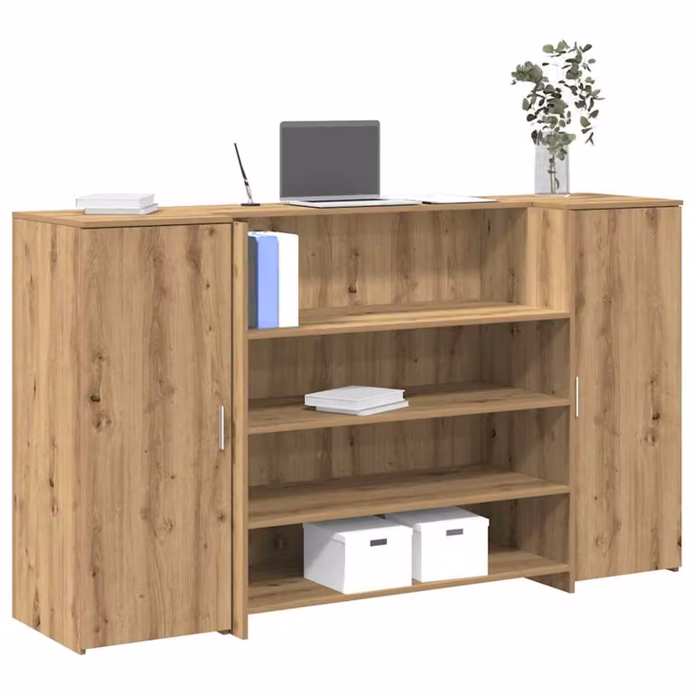 vidaXL Banco Reception Rovere in MDF Laminato Marrone L 180 cm, P 50 cm, H 103,5 cm