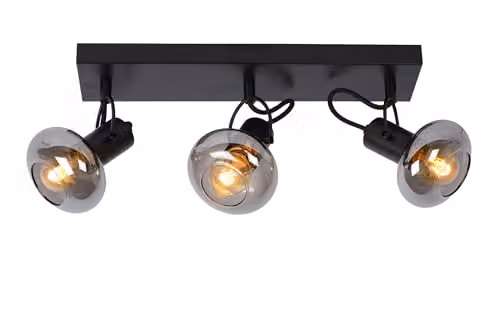LUCIDE - Faretto da soffitto, in metallo, 75 W, colore: Nero
