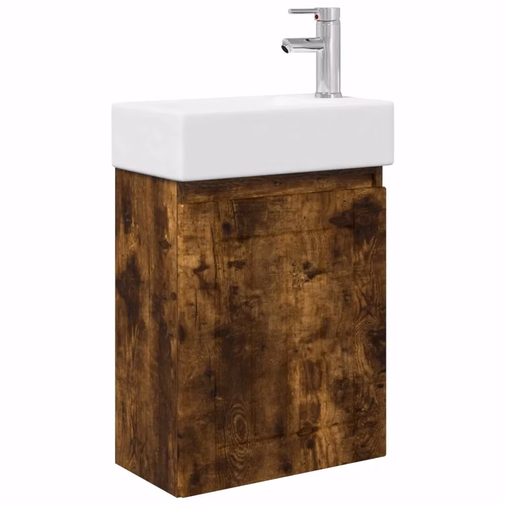 Mobile bagno moderno vidaXL in legno e ceramica, L/P/H: 45,5 x 25,5 x 84 cm – 2