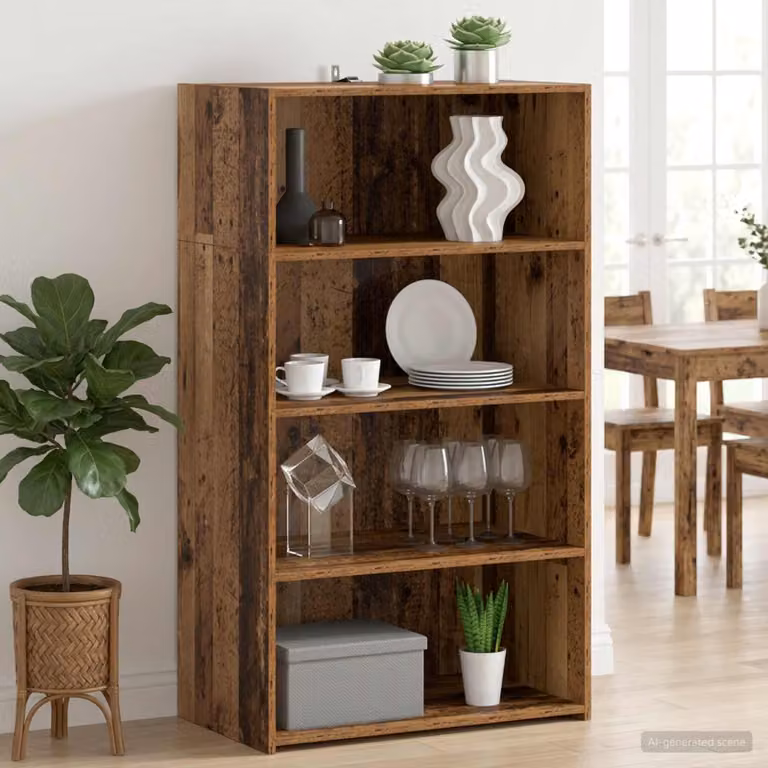 Credenza moderna vidaXL in legno ingegnerizzato marrone L: 70 cm, P: 41 cm, H: 124 cm