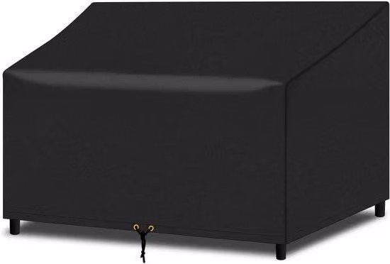 Copertura impermeabile per panca da giardino a 4 posti, nera, 193x66 cm