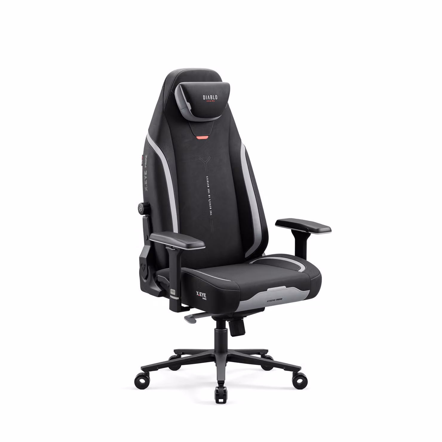 Diablo X.Eye Prime sedia da gioco con funzione di raffreddamento Sedia da ufficio Sedia da scrivania, carico massimo 140 kg, dimensioni normali, colore nero