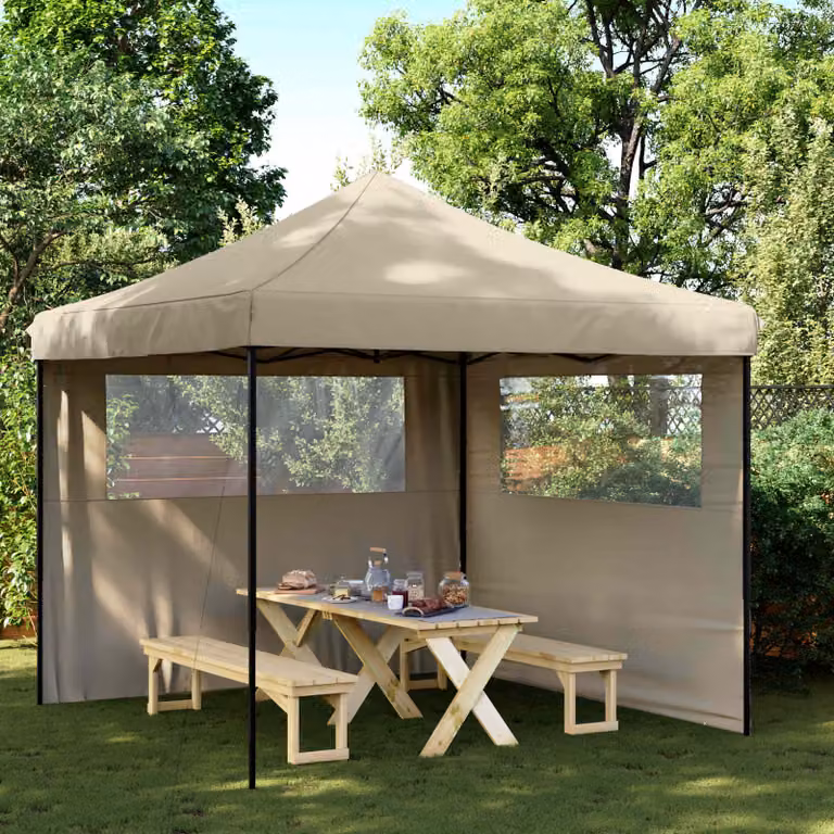 Tenda Party vidaXL in tessuto Oxford beige, L: 292 cm, P: 292 cm, H: 315 cm