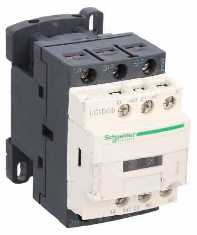Interruttore magnetotermico 9A, 3 poli, 42V AC, 50Hz, 1 polo ausiliario, 1 polo ausiliario, modello LC1D09D5