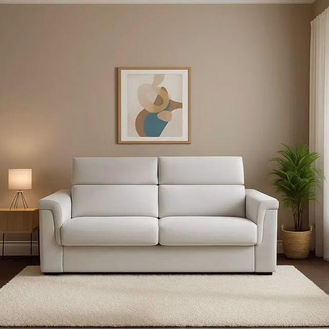 Biscossi Divano Letto 2 Posti Sfoderabile Made in Italy Grigio Chiaro L: 205 cm, P: 95 cm