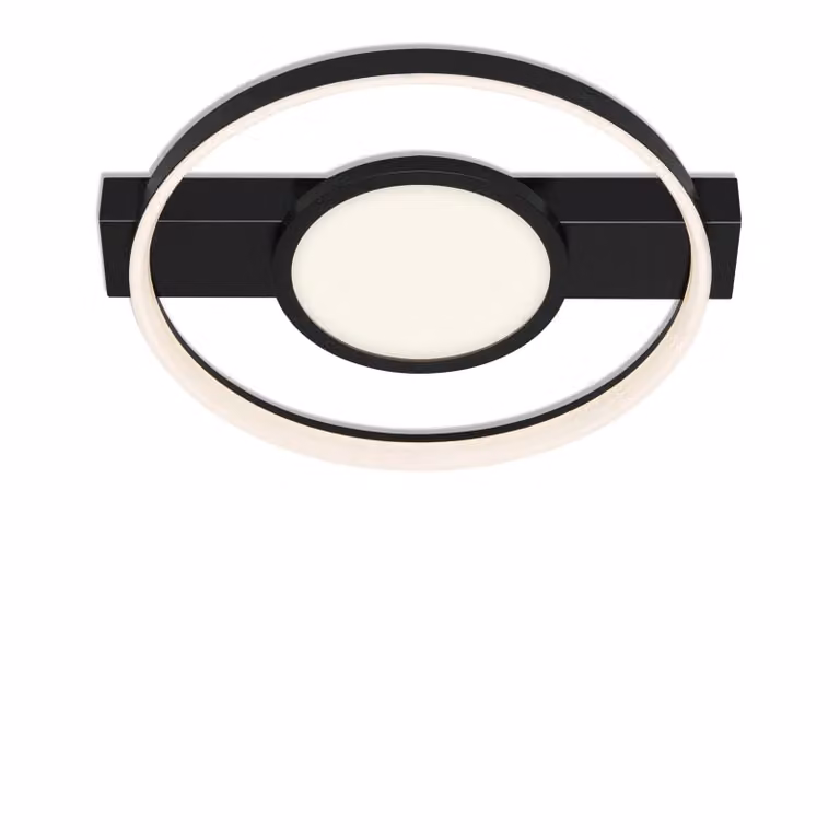 Plafoniera LED, metallo, nero, dimmer a gradini, L 43,5 cm