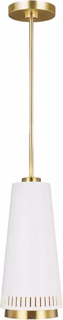 Lampada a sospensione Feiss Carter in metallo e vetro bianco e oro con attacco E27 e altezza regolabile – 1