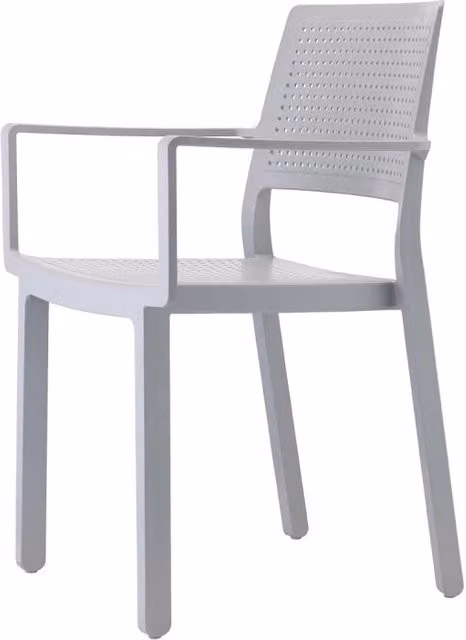 SET 4 PEZZI SEDIA EMI CON BRACCIOLI TECNOPOLIMERO MADE IN ITALY SCAB DESIGN - Grigio chiaro 82