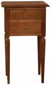 Porta telefono KIVIO in legno stile arte povera con 2 cassetti colore noce scuro – 1