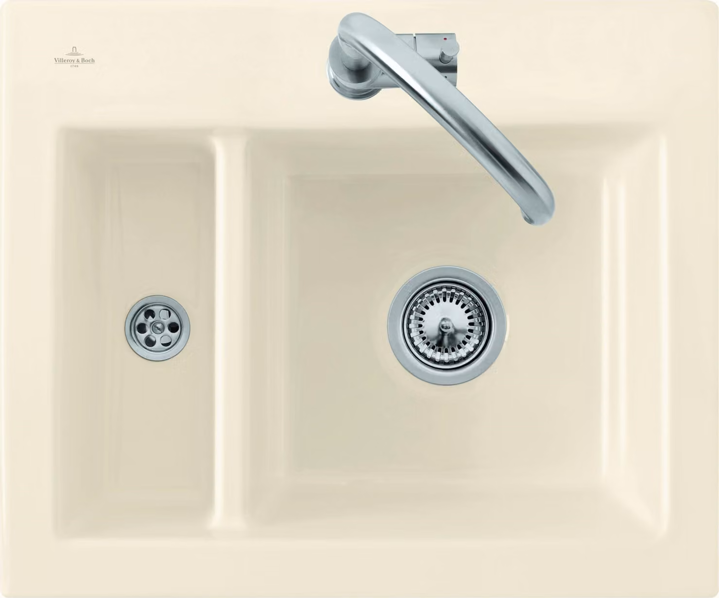 Villeroy & Boch lavello da incasso XM FLAT SUBWAY 585 x 475 mm funzionamento eccentrico cromite