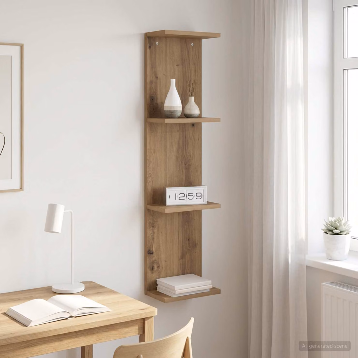 Scaffale da parete moderno vidaXL in legno marrone L/P/H: 25 x 15 x 100 cm