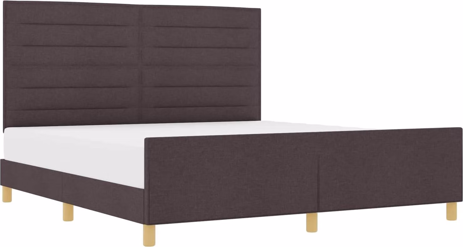 Struttura del letto Marrone scuro 180 x 200 cm Tessuto
