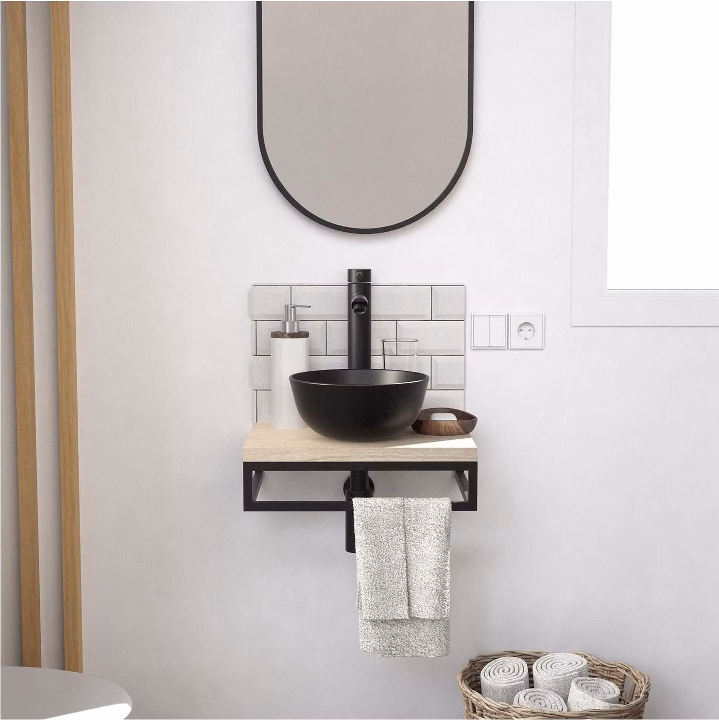 Lavabo + lavabo + specchio slimline SOHO