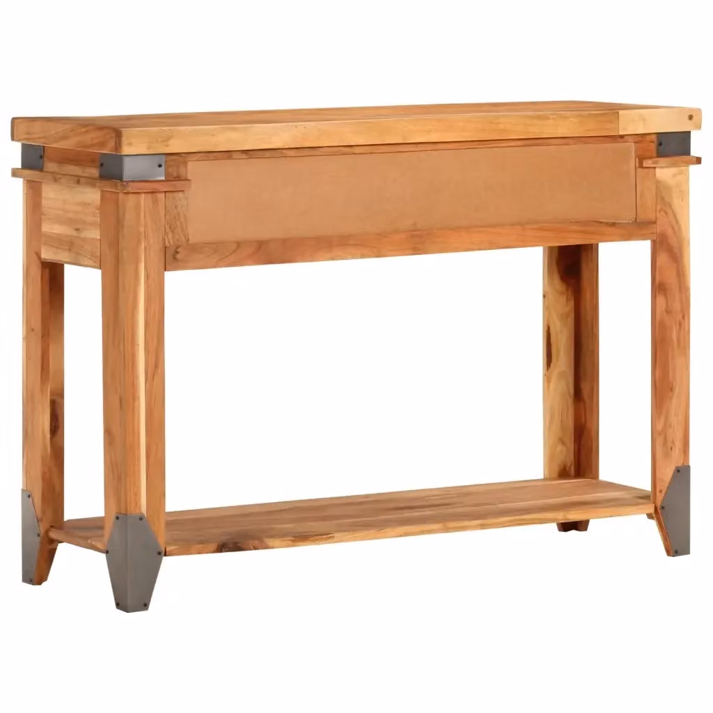 Tavolo Console vidaXL in Legno di Acacia Marrone L: 110 cm, P: 34 cm, H: 74 cm – 2