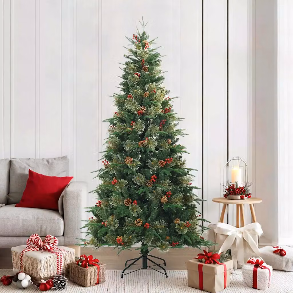 Albero di Natale artificiale verde vidaXL con rami pieghevoli, Altezza: 210 cm