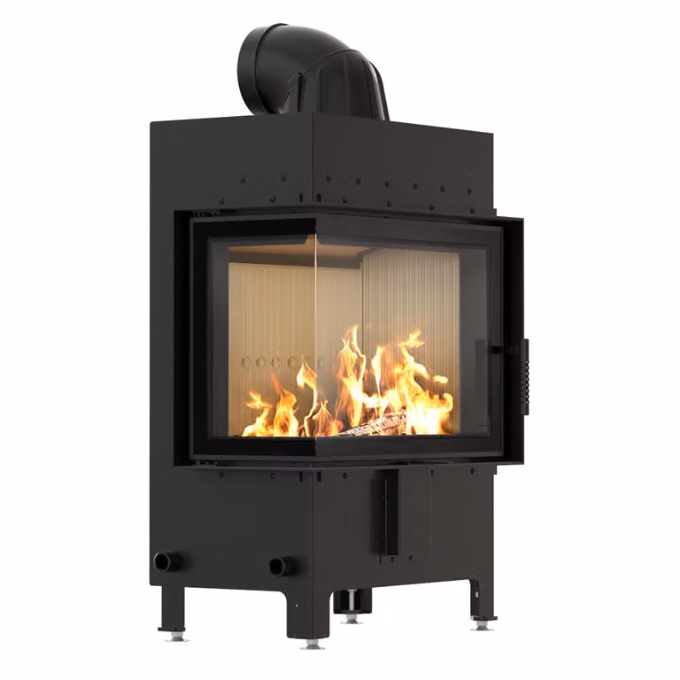 Caminetto in acciaio KRATKI LUCY sinistro 12 kW Ø 200