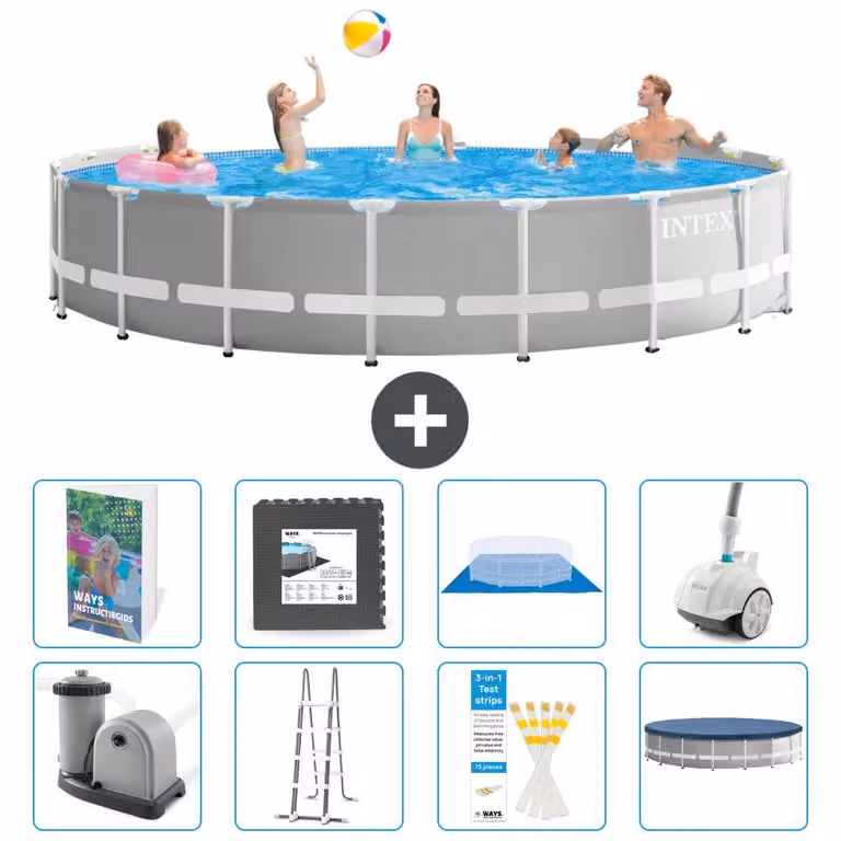 Struttura per piscina a forma di prisma - 549x122 cm - composta da 7 elementi - modello S610
