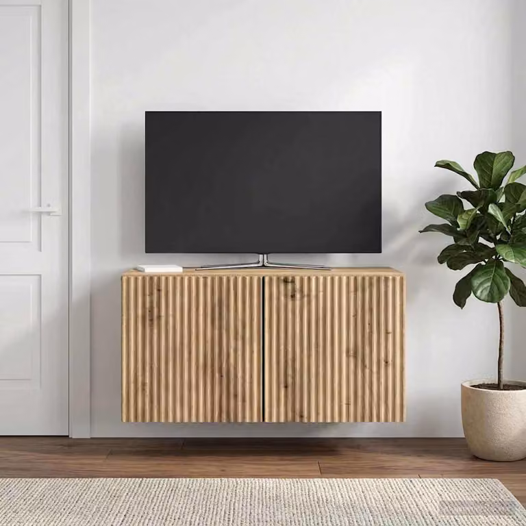 Mobile Porta TV da Muro vidaXL in Rovere Artigianale, L: 59,5 cm, P: 31 cm, H: 30 cm