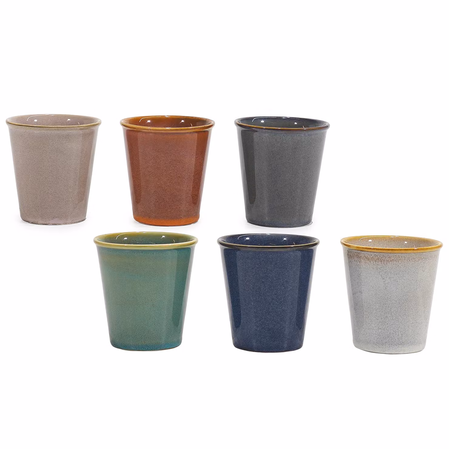 Set di 6 bicchieri per acqua in stoneware GUSTO CASA Linea Reactive Multicolor, capacità 23 cl