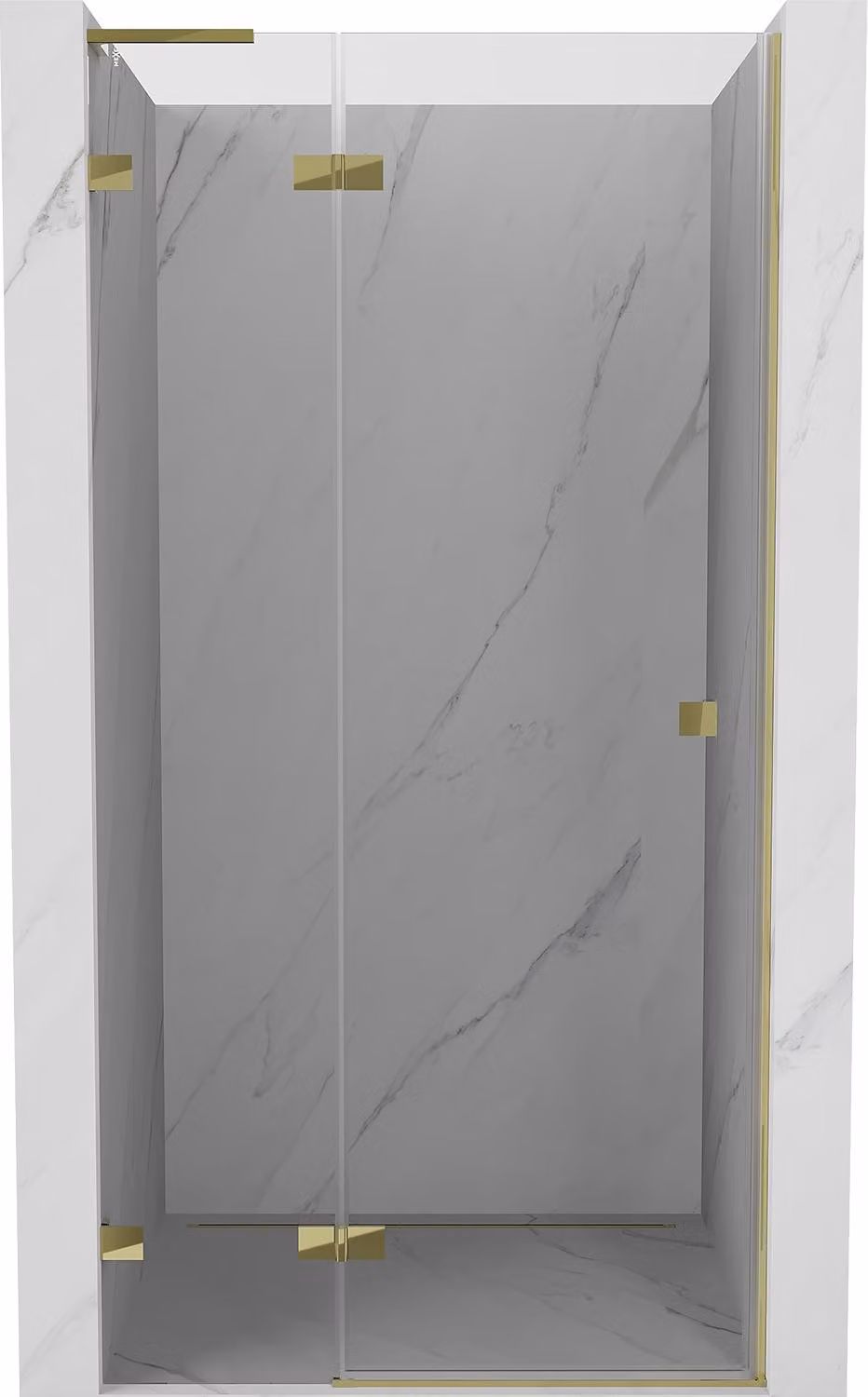 Mexen Lunar L porta doccia a battente sinistra 75 cm, trasparente, oro - 834L-075-000-50-00-L