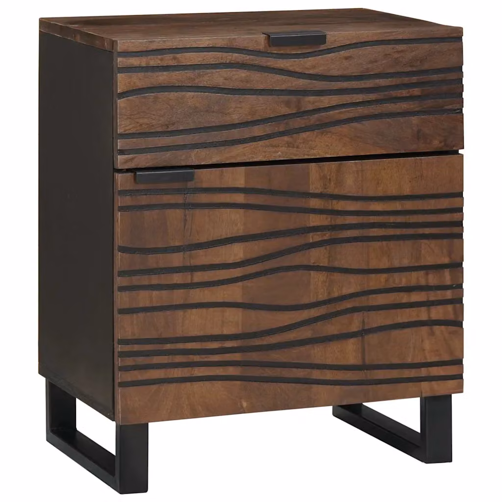 Armadio da Notte vidaXL in Legno Noce Marrone, L: 50 cm, P: 33 cm, H: 60 cm