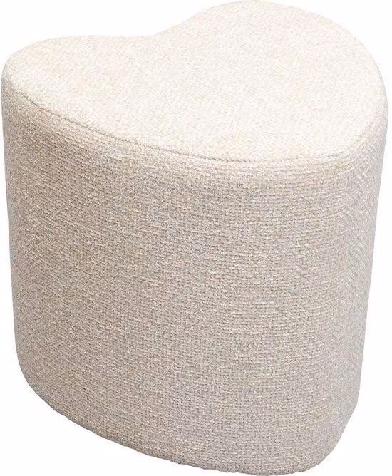 Pouf a forma di cuore Unyqoos® – poliestere color beige chiaro, poggiapiedi decorativo per soggiorno, camera da letto e cabina armadio, dimensioni 36 x 34 x 35,5 cm, capacità fino a 110 kg