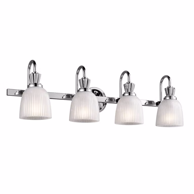 KICHLER Applique da parete Cora, Cromo / Argento, Bagno, Metallo, Moderno, Applique