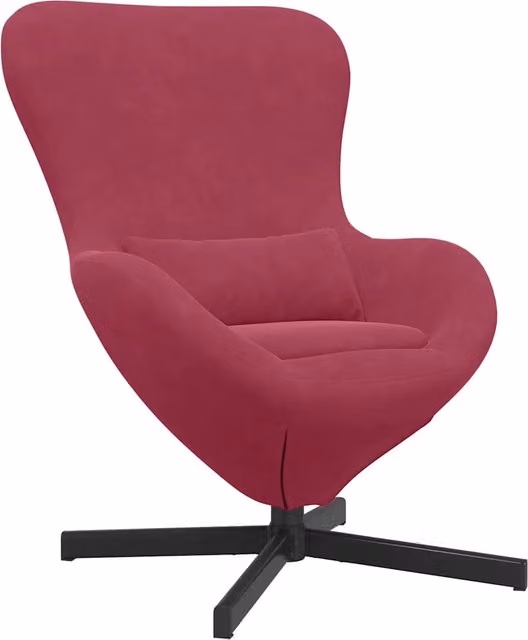 Poltrona | Sedia Relax uovo Rosso Vino 63 x 73 x 90 cm Velluto