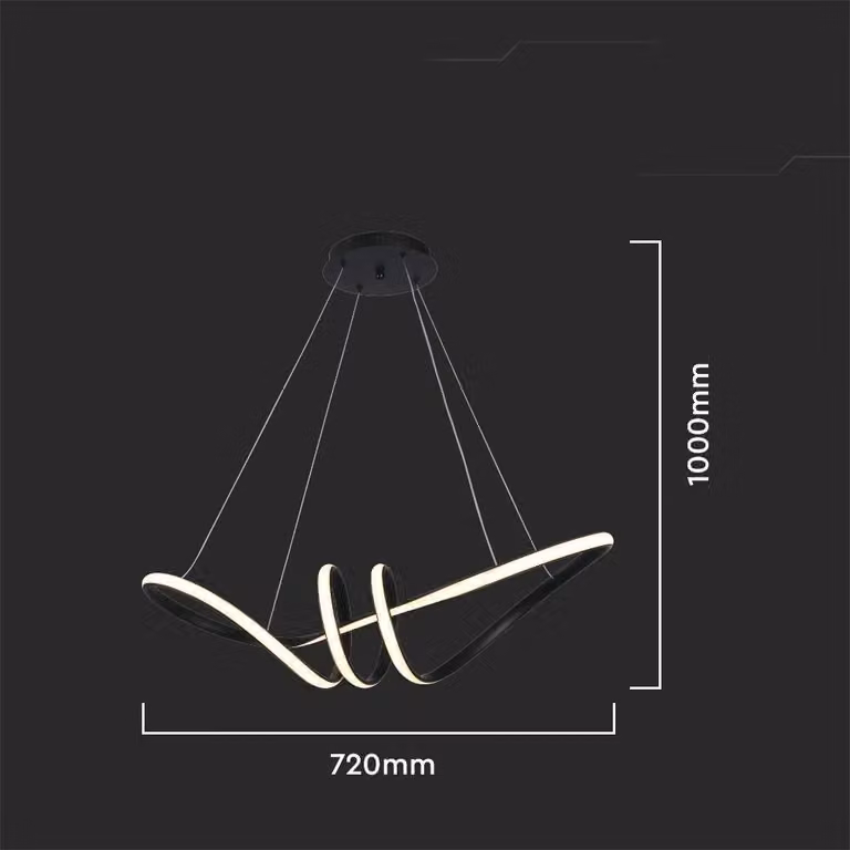 Lampada a sospensione LED lineare V-TAC VT-7798 nera, 24W, 3000K luce bianca calda