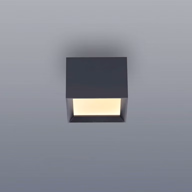 PURE Plafoniera soffitto Manhatten, dimmerabile, Alluminio / Grigio / Zincato, Corridoio, Alluminio, Moderno, Plafoniera