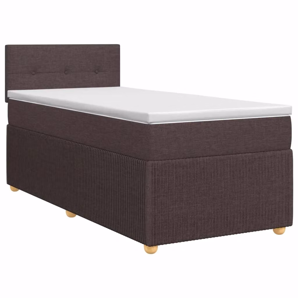 Letto box spring con materasso ibrido vidaXL marrone e bianco L/P/H: 200 x 100 x 46 cm – 2