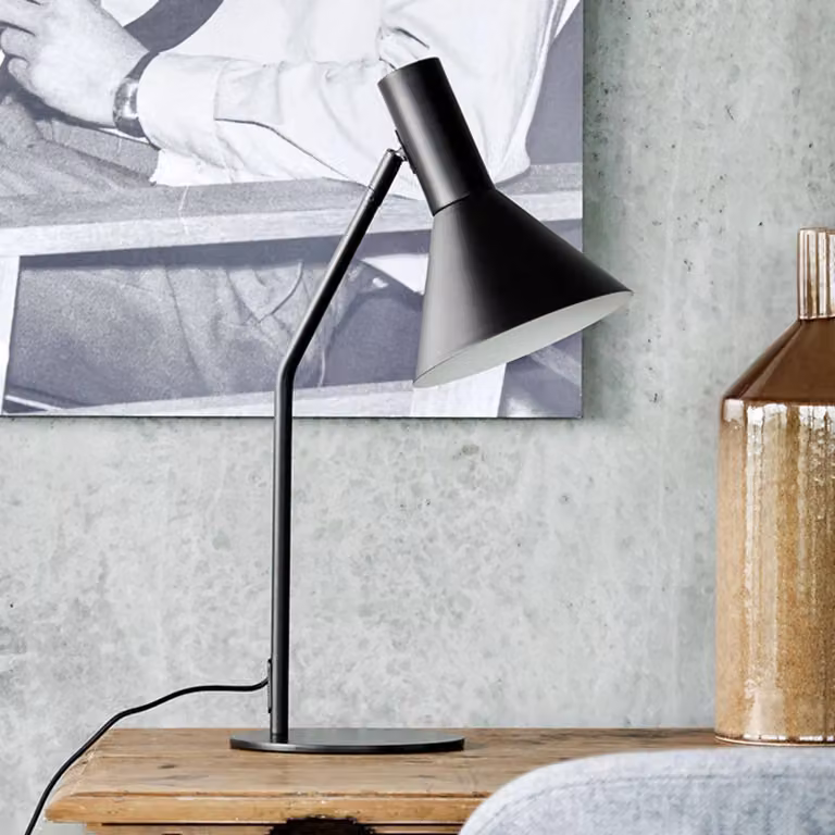FRANDSEN Lampada da scrivania Lyss, Nero, Soggiorno / Sala da pranzo, Metallo, Design, Lampada da tavolo