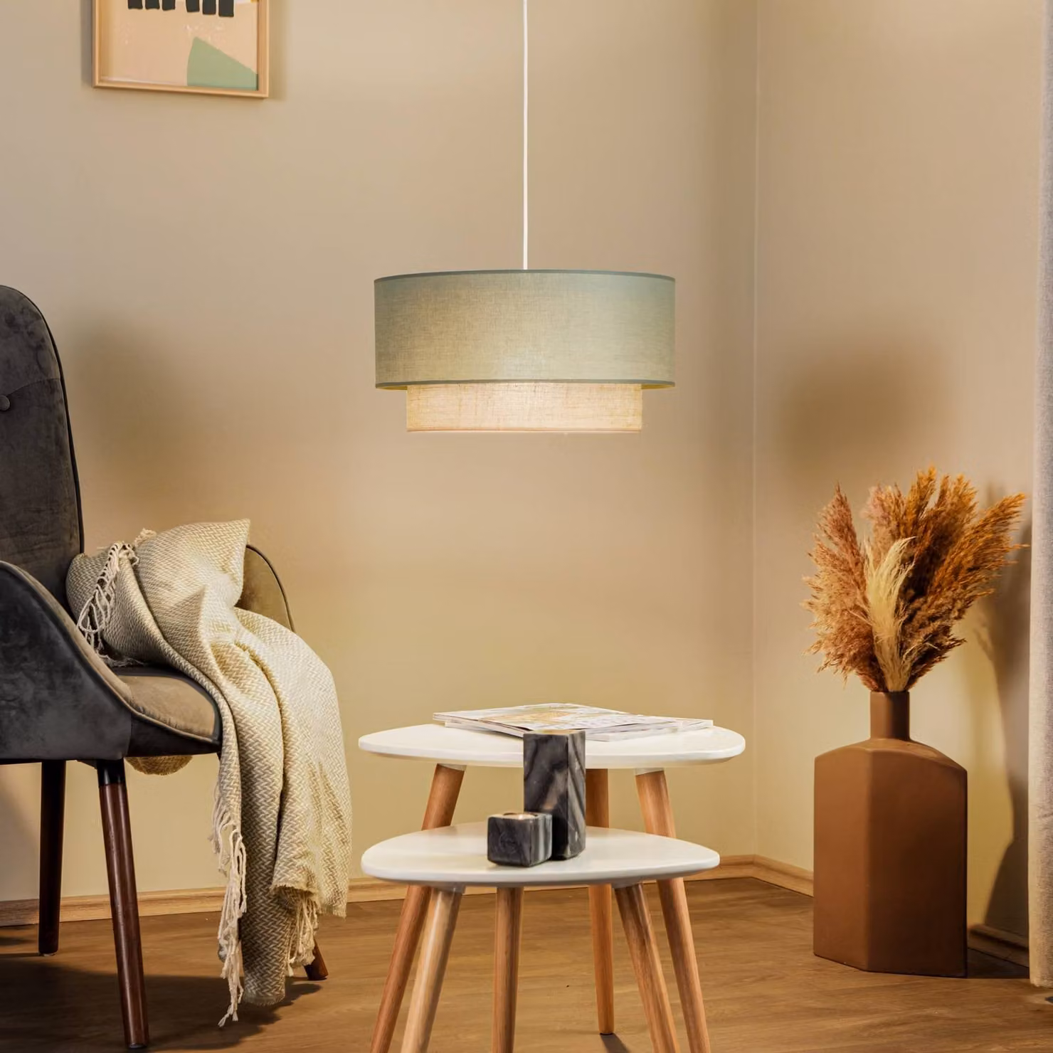 Lampada a sospensione Boho Duolla, dimmerabile, Marrone / Ruggine, Camera da letto, Metallo, Lampada a sospensione