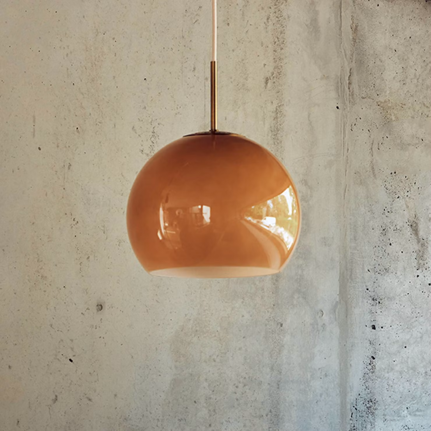 FRANDSEN Lampada a sospensione in vetro Ball, dimmerabile, Marrone / Ruggine, Soggiorno / Sala da pranzo, Vetro, Design, Lampada a sospensione