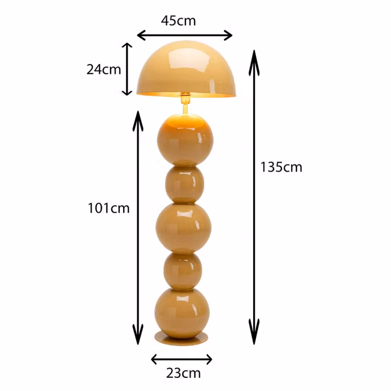 KARE Lampada da terra Candy, Marrone / Ruggine, Soggiorno / Sala da pranzo, Metallo, Moderno, Lampada da terra