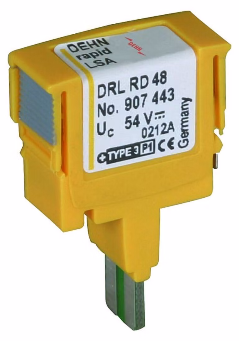 Scaricatore di sovratensione Dehn DEHNrapid LSA spina di protezione per 1 filo doppio Un 48V 907443