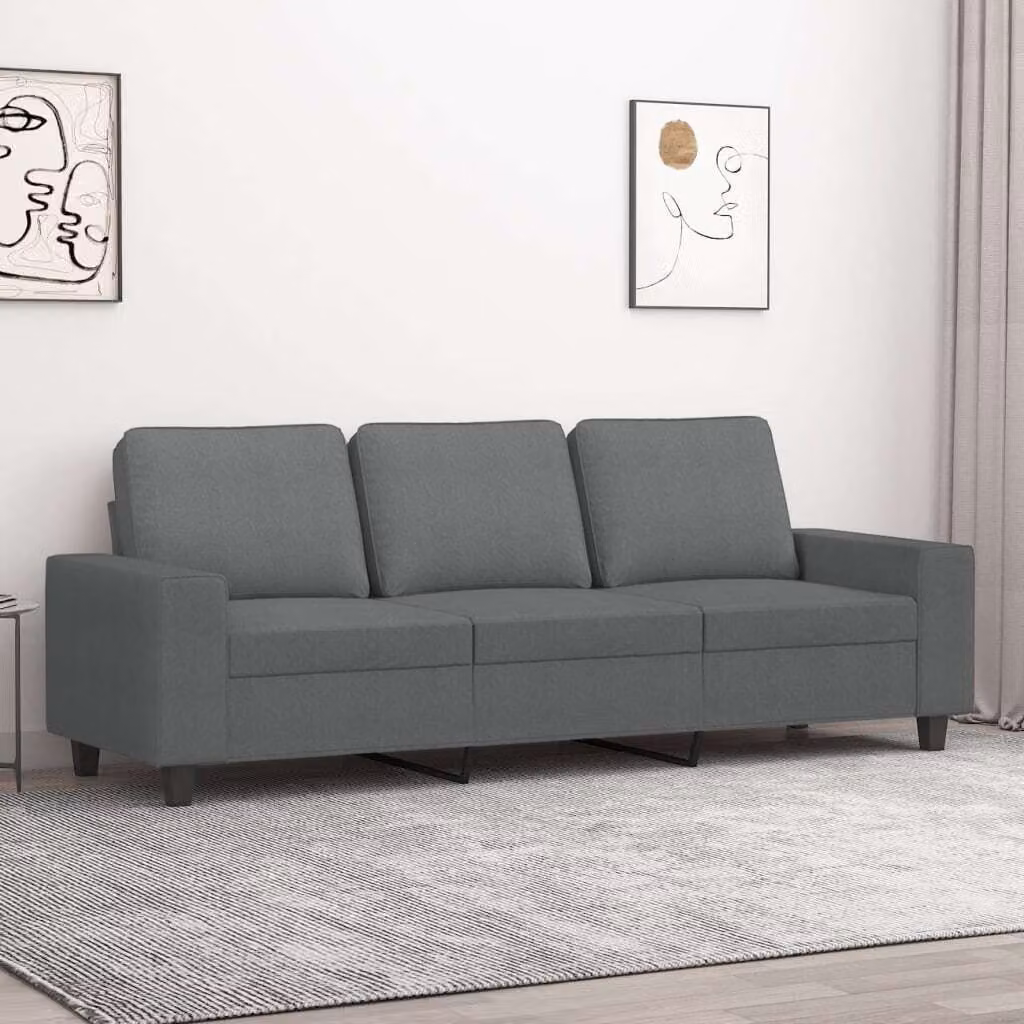 Maison Exclusive - Divano a 3 posti grigio scuro 180 cm tessuto