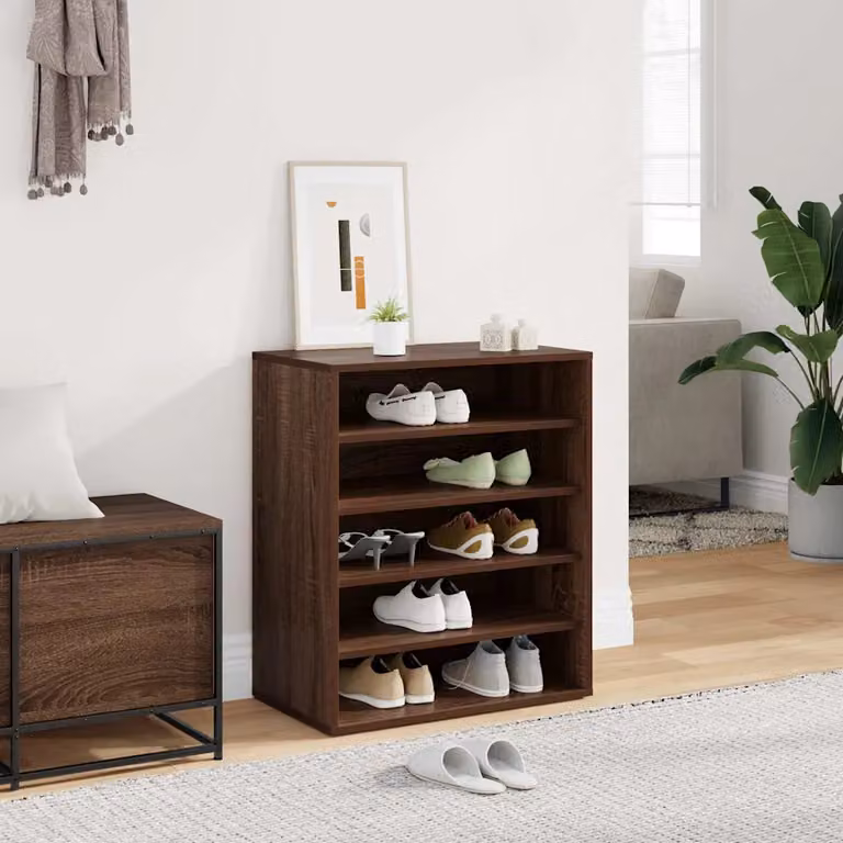 Armadio porta scarpe vidaXL in legno Rovere Marrone L: 60 cm, P: 35 cm, H: 70 cm