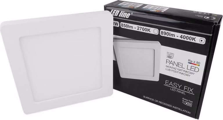 pannello LED da 12W Plafoniera ultra sottile da 14 mm Luce spot Bianco caldo 850 lumen Angolare