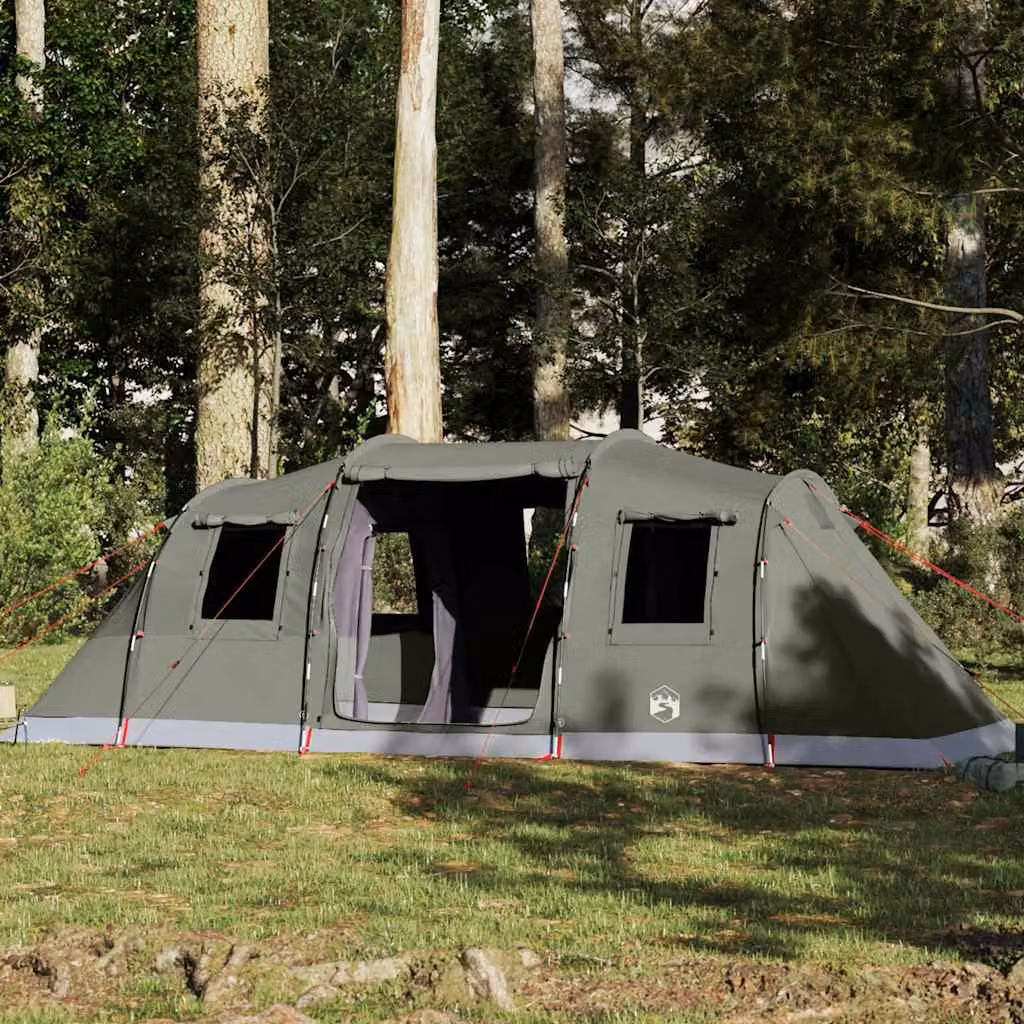 Tenda Familiare a Tunnel vidaXL per 6 Persone Verde Oliva Impermeabile in Poliestere e Fibra di Vetro