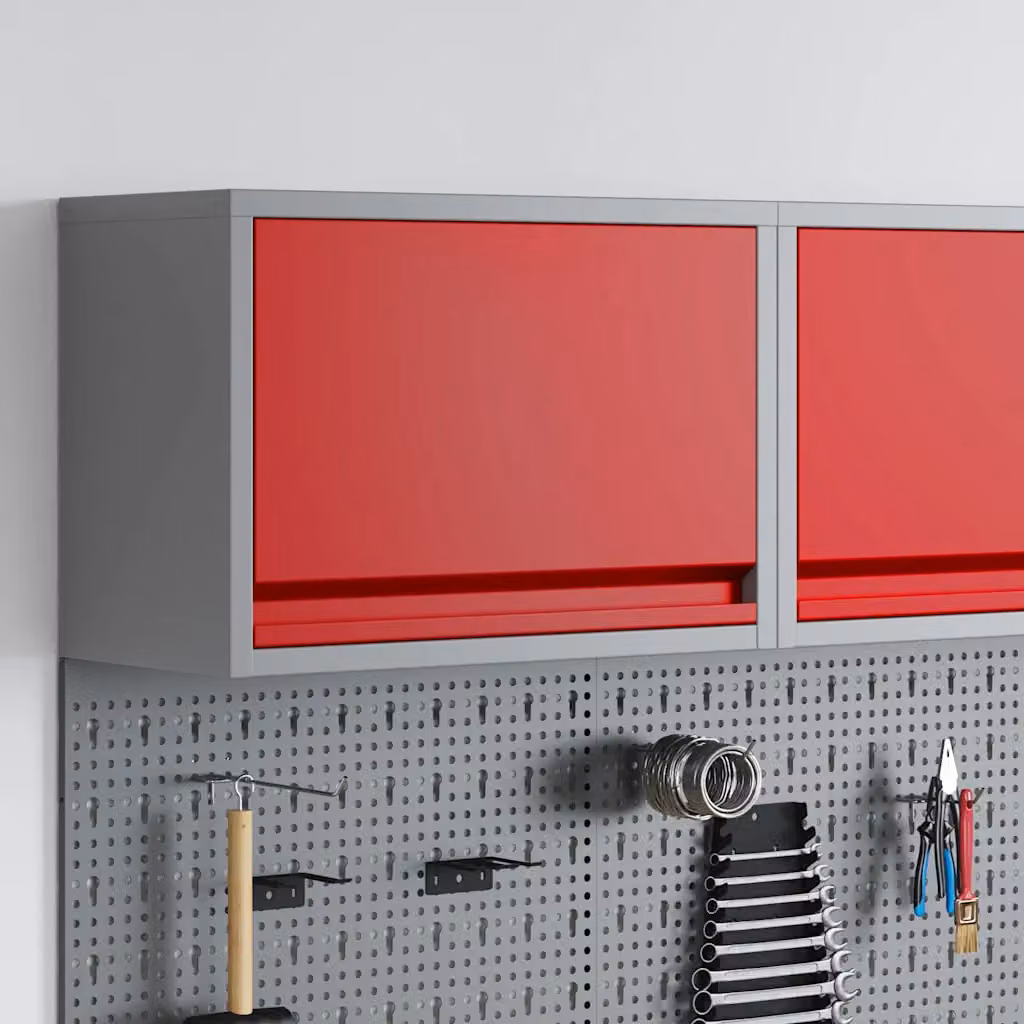 Carrello mobile per attrezzi vidaXL in metallo rosso e grigio L/P/H: 50 x 25 x 35 cm
