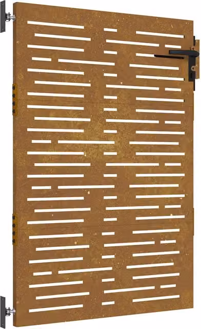 Cancello da giardino 85x150 cm in acciaio Corten design quadrato CFW9244784