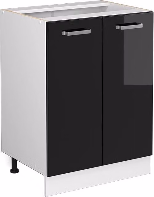 Mobiletto base cucina R-Line Vicco Nero lucido e Bianco senza piano di lavoro