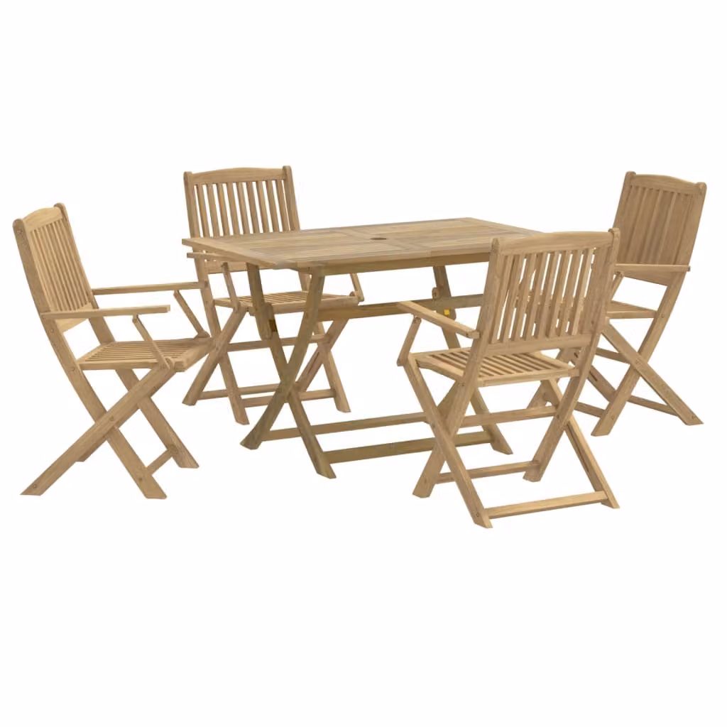 Set da Pranzo per Giardino 5 pz in Legno Massello di Acacia