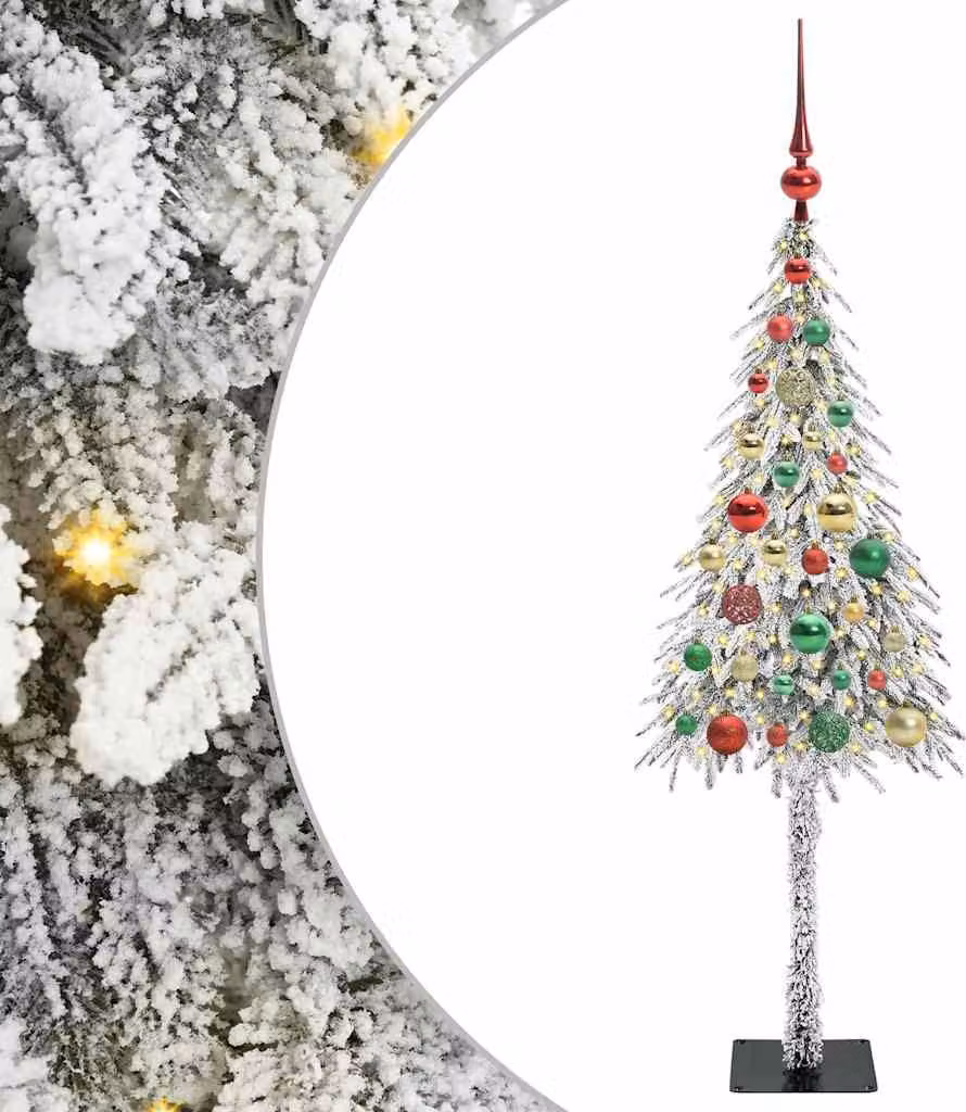 Albero di Natale con 150 LED bianchi da 120 cm in PE e acciaio